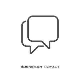 Talk bubble line icon. Speech bubble sign. Chat message symbol. Quality design element. Linear style talk bubble icon. Editable stroke. Vector
