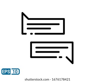 Talk bubble line style icon vector illustration. EPS 10