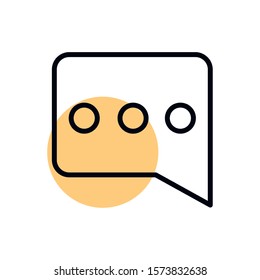 talk bubble message shopping line style vector illustration dot color vector illustration