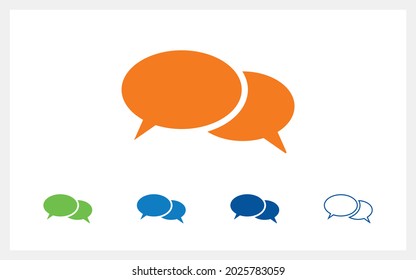 talk bubble message speech speak chat flat multi color vector modern eps icon set