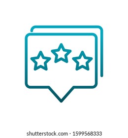 talk bubble rating stars communications vector illustration gradient line