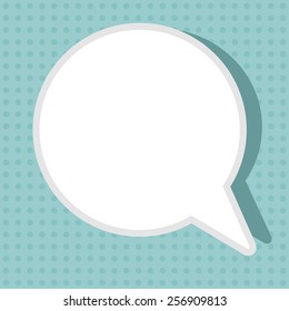 Talk bubble round shape on a turquoise background. Vector.