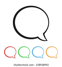 Talk Bubble / Speech Balloon Icon With Color Variations