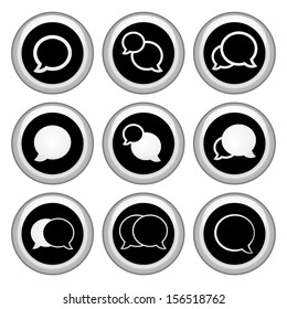 Talk Bubble / Speech Balloon Icons Silver Icon Set
