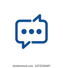 Talk bubble speech. Chat on line symbol template. Dialogue balloon sticker silhouette. Communication process.  Vector linear icon isolated on white background.
