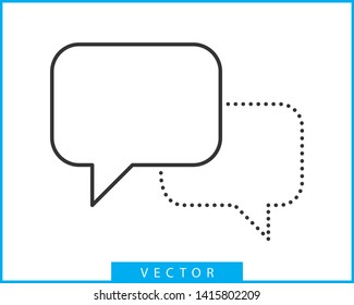 Talk bubble speech icon. Blank empty bubbles vector design elements. Chat on line symbol template. Dialogue balloon sticker silhouette. 