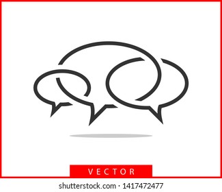 Talk bubble speech icon. Blank empty bubbles vector design elements. Chat on line symbol template. Dialogue balloon sticker silhouette. 