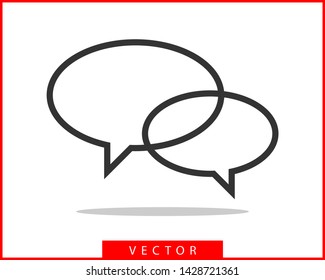 Talk bubble speech icon. Blank empty bubbles vector design elements. Chat on line symbol template. Dialogue balloon sticker silhouette. 