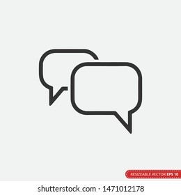 Talk bubble speech icon. Blank empty bubbles vector design elements. Chat on line symbol template. Dialogue balloon sticker silhouette. 