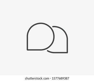 Talk bubble speech icon. Blank empty bubbles vector design elements. Chat on line symbol template. Dialogue balloon sticker silhouette.