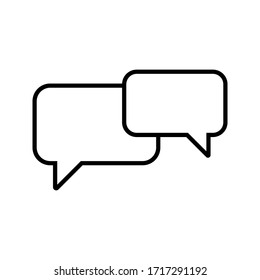 Icono de discurso de burbuja. Elementos de diseño vectorial de burbujas vacías en blanco. Chat en la plantilla de símbolos de línea. ilustración vectorial. 