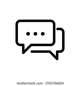 Talk Bubble Speech Icon. Blank Empty Bubbles Vector Design Elements. Chat On Line Symbol Template. Dialogue Balloon Sticker Silhouette. Chat Icon, Communication Line Icon, Communication Line Icon
