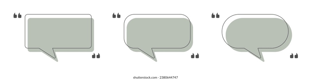Talk bubble speech icon. Blank empty bubbles vector design elements. Chat on line symbol template.