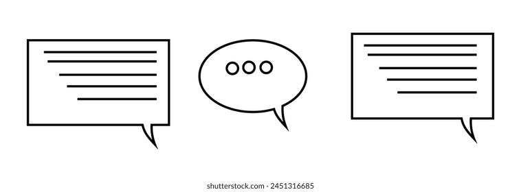Talk bubble speech icon. Blank empty bubbles vector design elements. Chat on line symbol template eps 10.