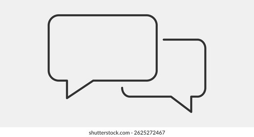 Talk bubble speech icon. Blank empty bubbles vector design elements. Chat on line symbol template. Dialogue balloon sticker silhouette. 