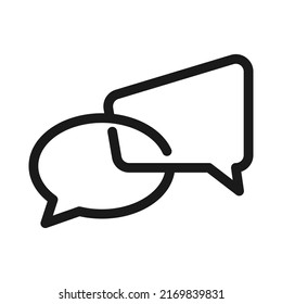 Talk bubble speech icon. Chat on line symbol template. Dialogue balloon sticker silhouette.
