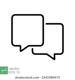 Talk bubble speech icon. Simple outline style. Chat, speak, dialogue, balloon, cloud, dialog, message, communication concept. Thin line vector illustration isolated on white background. EPS 10.