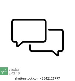 Talk bubble speech icon. Simple outline style. Chat, speak, dialogue, balloon, cloud, dialog, message, communication concept. Thin line vector illustration isolated on white background. EPS 10.