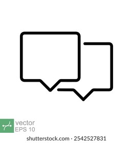Talk bubble speech icon. Simple outline style. Chat, speak, dialogue, balloon, cloud, dialog, message, communication concept. Thin line vector illustration isolated on white background. EPS 10.