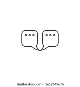 Talk bubble speech Icon vector sign isolated for graphic and web design. Dialogue balloon symbol template color editable on white background.