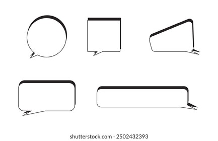 Talk bubble. Speech and text message symbol, cartoon talk balloon. Vector isolated set