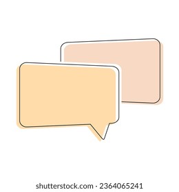 Talk bubble speech vector icon orange rectangle bubbles vector design elements Chat on line clolor editable symbol template Dialogue balloon sticker silhouette chat symbol comment help graphic message