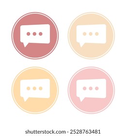 Talk bubble speech vector icon orange rectangle circle vector design elements Chat on line color editable symbol template Dialogue balloon sticker silhouette chat symbol comment UI graphic message