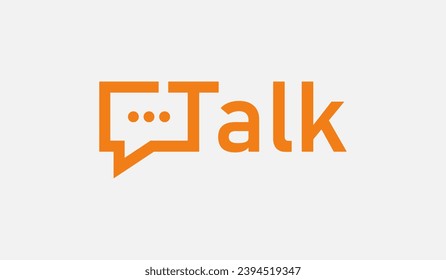 Diseño del logo de la marca de palabras Talk burbubble.