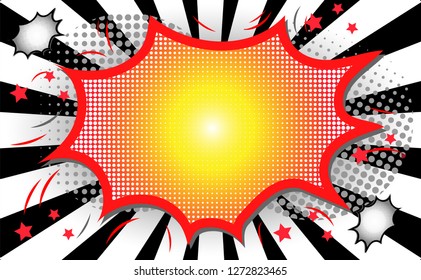 talk bubble.blank space template.layout.Pop art retro background.Comic Cartoon style.Template design for banner, flyer, invitation, poster, web or greeting card.vector illustration