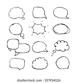 Talk Bubbles. Hand draw. Vector