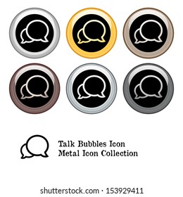 Talk Bubbles Icon. Metal Icon Set