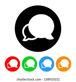 Talk Bubbles / Speech Balloons Icon with Color Variations