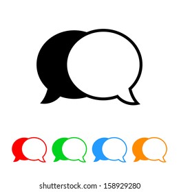Talk Bubbles / Speech Balloons Icon with Color Variations