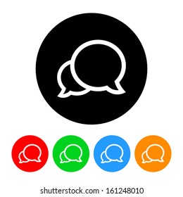 Talk Bubbles / Speech Balloons Icon with Color Variations
