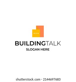 talk building logo design concept
