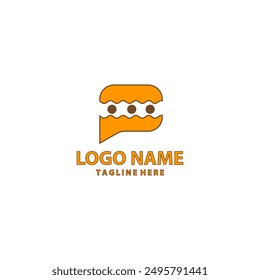 talk burger logo design vector