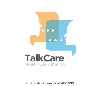 talk care logo designs simple modern for medical and mental health service