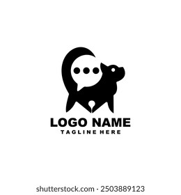talk cat logo design vektor