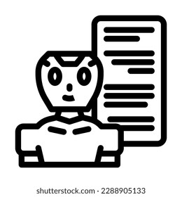 talk chat bot line icon vector. talk chat bot sign. isolated contour symbol black illustration