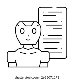 talk chat bot line icon vector. talk chat bot sign. isolated contour symbol black illustration