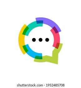 talk chat bubble colorful logo vector icon illustration