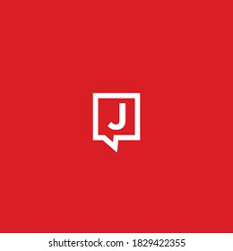 Logotipo de burbuja de charla Carta J vector ilustración moderna gráfico abstracto prima de plantilla
