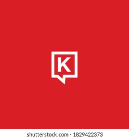 Talk chat bubble logo Letter K vector modern illustration graphic abstract template premium

