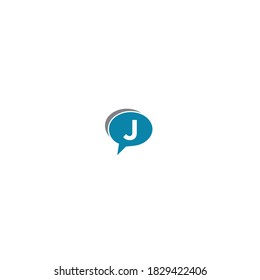 Talk chat bubble logo Letter J vector modern illustration graphic abstract template premium
