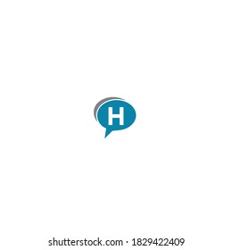 Talk chat bubble logo Letter H vector modern illustration graphic abstract template premium
