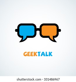 Talk chat bubbles in the form of glasses. Vector illustration.