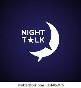 Talk chat bubbles in the form of moon. Vector illustration.
