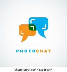 Talk chat bubbles in the form of viewfinder. Vector illustration.