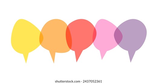 Talk, Chat bubbles. Transparent conversation clouds.