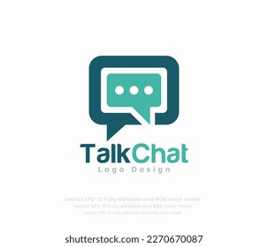 Diseño del logotipo de chat de charla con una burbuja de voz